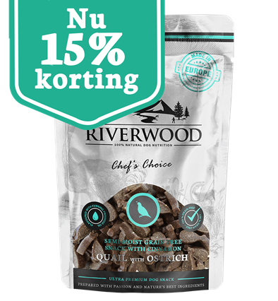 Riverwood snack Chef’s Choice – Kwartel & Struisvogel 200 gram