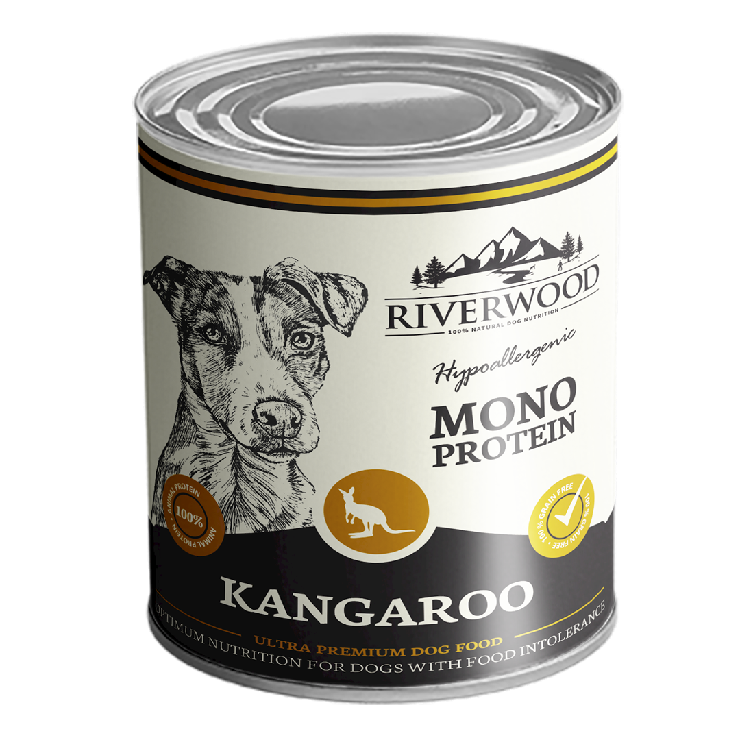 Riverwood natvoer mono proteine kangoeroe 400 gram 1 Blik
