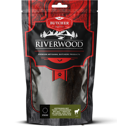 Riverwood Geitenoren met vacht 100 gram