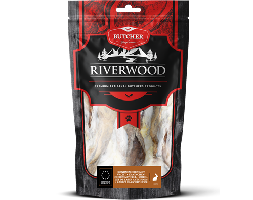 Riverwood Konijnenoren met vacht 100 gram